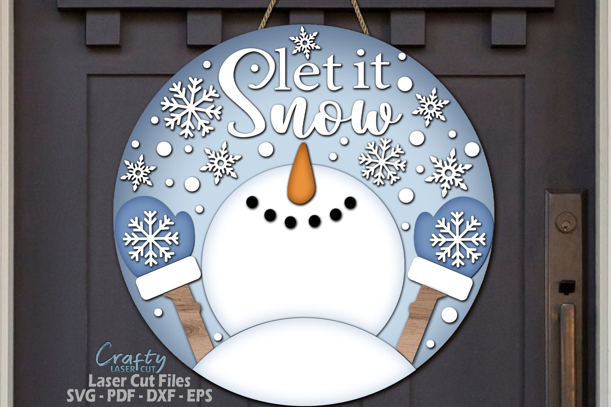 Snowman Door Hanger SVG Laser Cut Files: Christmas Welcome Sign SVG ...