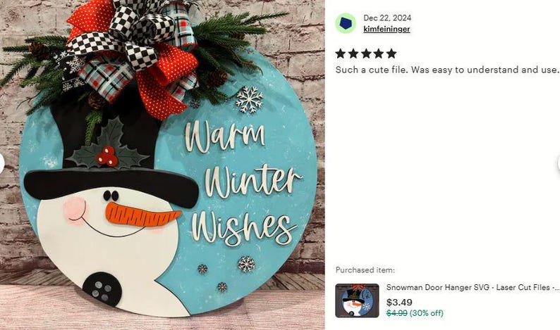 Christmas Door Hanger SVG Laser Cut Files: Hello Snowman Welcome Sign ...