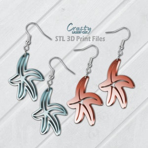 Seestern Ohrring STL -Beach STL - Seestern Stl-Datei - Seestern STL für 3D Drucker - Seestern Ohrring Stl-Datei - 3D Drucker Dateien Bundle