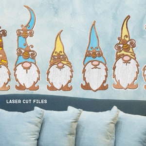 Honey Bee Garden Gnome SVG Glowforge Files Laser Cut Files 6 Gnomes ...