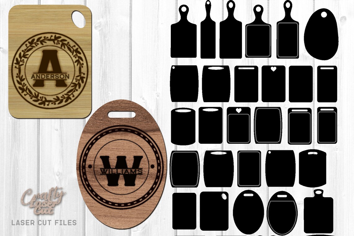 Cutting Board Template SVG Bundle Files Laser Etsy