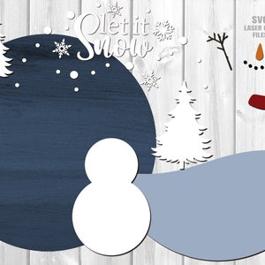 Snowman Door Hanger SVG Laser Cut Files: Winter, Christmas Welcome Sign ...
