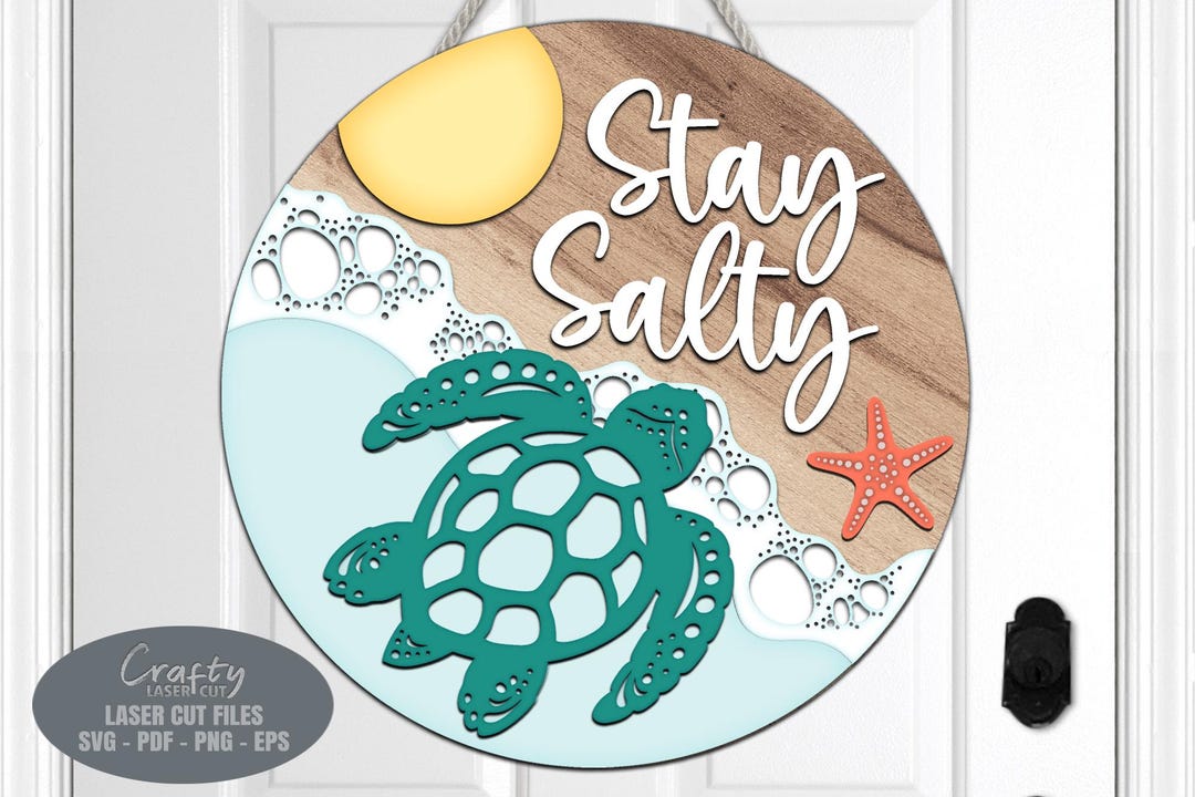 Beach Door Hanger SVG - Sea Turtle SVG - Beach Svg - Laser Cut Files ...