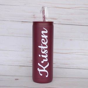 Custom Tumbler, Custom 20 oz Tumbler, Insulated Tumbler, Personalized Tumbler, Skinny Tumbler, Tumbler with Straw, Gifts for Women