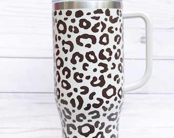 Kubek Leopard 40 oz, kubek Leopard Print 40 oz, kubek 40 oz ze słomką, kubek podróżny 40 oz, kubek dla mamy, prezenty w postaci kubków, 40 oz, kubek Leopard