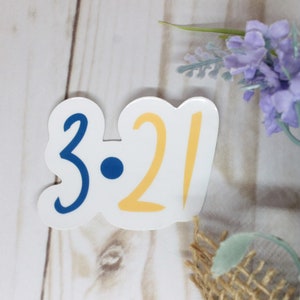 3.21 Down Syndrome Sticker, Down syndrome Awareness Sticker, DS Sticker, Disability Awareness Sticker, World Down syndrome Day