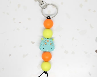 Porte-clés en perles de silicone monstre, porte-clés monstre, porte-clés pour enfants, cadeaux pour enfants, porte-clés enfants, cadeaux pour enfants, monstre violet