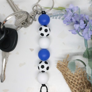 Custom Soccer Silicone Beaded Keychain, Soccer Keychain, Soccer Mom, Soccer Gift, Gift for Soccer Players, Soccer