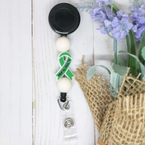 Mental Health Awareness Badge Reel, Retractable Badge Reel, Teacher Badge Reel, Silicone Beaded Badge Reel, Nurse Badge Reel, Retractable