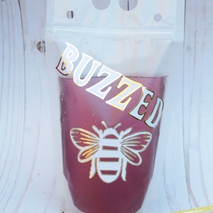Buzzed Wiederverwendbarer Getränkebeutel, Getränkebeutel, Erwachsener Getränkebeutel, Partybeutel, Erwachsener Mitbringsel, Alkoholbeutel, Umweltfreundlicher Beutel, Buzzed Drink