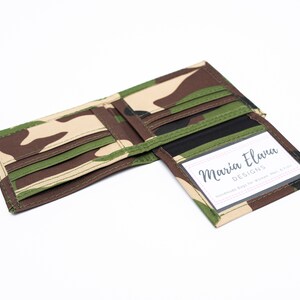 Cartera plegable de lona impermeable de camuflaje para hombre, cartera para hombre resistente al sudor