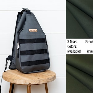 Men Waterproof Canvas Sling Bag, Shoulder Bag, Daily Sling Pack for Men, Travel Crossbody, Chest Bag, Gift for Him, Handsfree