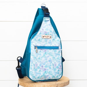 Women Teal Waterproof Canvas Sling Backpack, Chest Bag, Backpack Purse, Daily Essential Sling Pack for Women, Travel Crossbody Bag