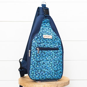 Women Navy Blue Waterproof Canvas Sling Backpack, Chest Bag, Backpack Purse, Daily Essential Sling Pack for Women, Travel Crossbody Bag