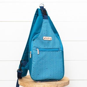 Women Teal Waterproof Canvas Sling Backpack, Chest Bag, Backpack Purse, Daily Essential Sling Pack for Women, Travel Crossbody Bag
