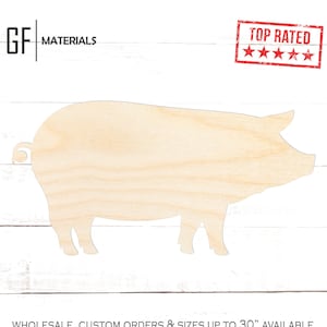 Pig Wood Cutout, Laser Cut Pig Shape, Pig Crafting Blanks, Unfinished Wooden Pig Shape, Shape of Pig Blanks, DIY Home Decor, Party Favor