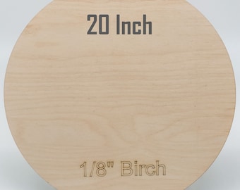 20" Round Birch Wood Blanks: 1/8" Plywood Crafting Circles