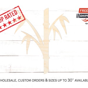 Bamboo Wood Cutout, Bamboo Crafting Blanks, Unfinished Wooden Bamboo Shape, Bamboo Plant Home Decor, Bamboo Wooden Cutout