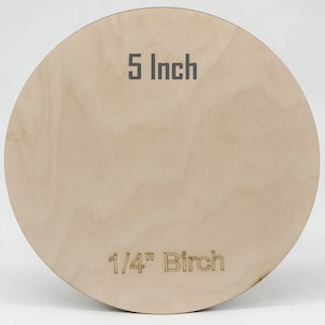 Plywood Rounds | Pack of 5&quot; Circles | Round Wooden Craft Blanks | Baltic Birch Plywood 1/4&quot; | Birch Wood Circle | Unfinished