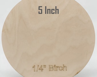 5" Baltic Birch Plywood Rounds: 1/4" Craft Wood Circles
