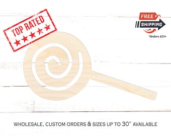 Unfinished Wooden Lollipop Cutout: DIY Craft Blank, Halloween Decor