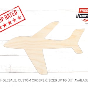 Airplane Wood Cutout, Airplane Crafting Blanks, Unfinished Wooden Airplane Shape, Shape of Airplane Home Decor, Jet Airplane Wooden Cutout