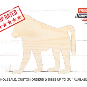 Baboon Monkey Wood Cutout, Baboon Monkey Crafting Blanks, Unfinished Wooden Baboon Monkey Shape, Shape of Baboon Monkey Decor, Baboon Ape
