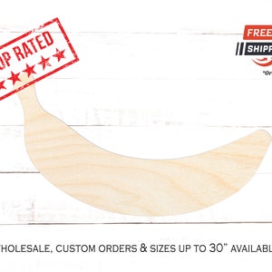 Banana Wood Cutout, Banana Crafting Blanks, Unfinished Wooden Banana Shape, Shape of Banana Decor, Banana Fruit Shape