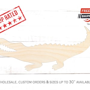 Alligator Wood Cutout, Alligator Crafting Blanks, Unfinished Wooden Alligator Shape, Shape of Alligator Home Decor, Alligator Party Favor