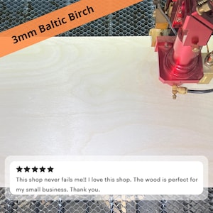 1/8" Baltic Birch Plywood 11.5x19 for Laser Cutting, 3mm Plywood Sheets, Glowforge Wood, CNC Laser Engraving Supplies, Laser Ready Plywood