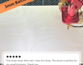 Baltic Birch Plywood Sheets 11.5x19: Laser Cutting Wood (3mm)