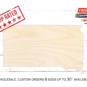 South Dakota Wood Cutout, State of South Dakota Crafting Blanks, Unfinished Wooden South Dakota Shape, South Dakota Home Decor, Party Favor