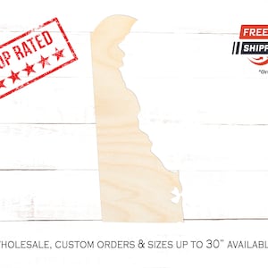 Delaware Wood Cutout, State of Delaware Crafting Blanks, Unfinished Wooden Delaware Shape, Shape of Delaware Blanks, Delaware Home Decor