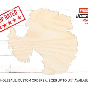 Antarctica Continent Wood Cutout, Antarctica Continent Crafting Blanks, Unfinished Wooden Antarctica Continent Shape, Antarctica Home Decor