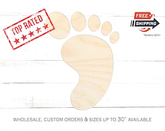 Baby Footprint Wood Cutout: Unfinished Baltic Birch Craft Blank