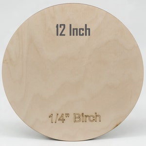 Plywood Rounds | Pack of 12&quot; Circles | Round Wooden Blanks | Baltic Birch Plywood 1/4&quot; | Birch Wood Circle | Door Hanger Blanks | Unfinished