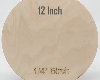 12" Baltic Birch Plywood Rounds: 1/4" Unfinished Wood Circles