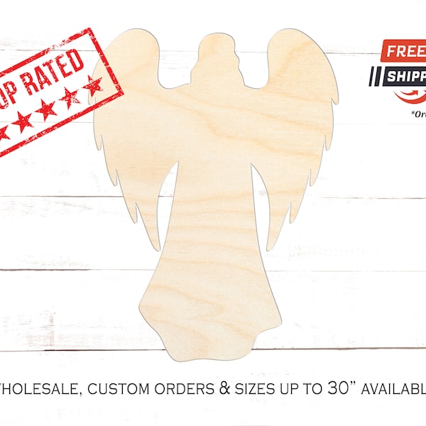 Angel Wood Cutout, Angel Crafting Blanks, Unfinished Wooden Angel Shape, Shape of Angel Home Decor, Christmas Tree Angel Silhouette