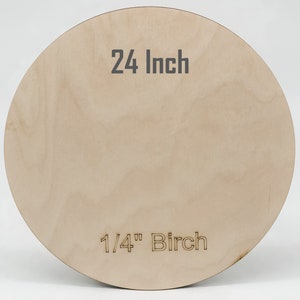Plywood Rounds | Pack of 24&quot; Circles | Round Wooden Blanks | Baltic Birch Plywood 1/4&quot; | Birch Wood Circle | Door Hanger Blanks | Unfinished
