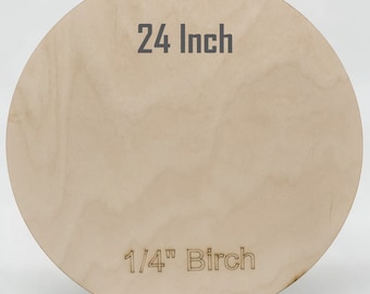 24" Baltic Birch Plywood Rounds: 1/4" Unfinished Wood Circle Blanks