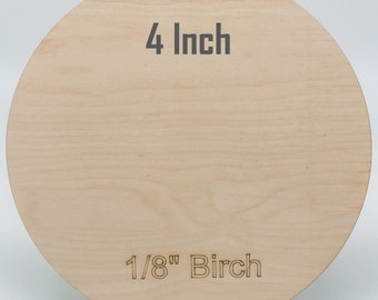 4" Round Birch Plywood Blanks: 1/8" Laser Cut Crafting Supplies