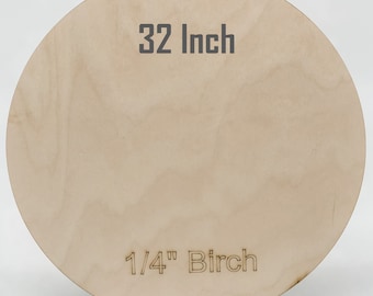 32" Baltic Birch Plywood Rounds: 1/4" Unfinished Wood Circles