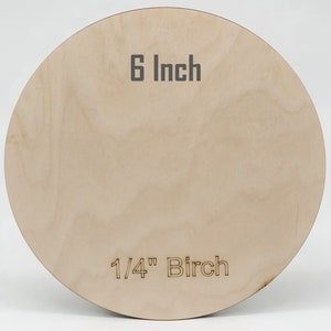 Plywood Rounds | Pack of 6&quot; Circles | Round Wooden Craft Blanks | Baltic Birch Plywood 1/4&quot; | Birch Wood Circle | Unfinished