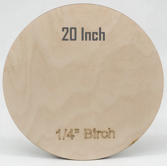20" Baltic Birch Plywood Rounds: 1/4" Unfinished Wood Circles