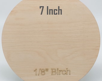 7" Round Birch Plywood Blanks: 1/8" Laser Crafting Supplies
