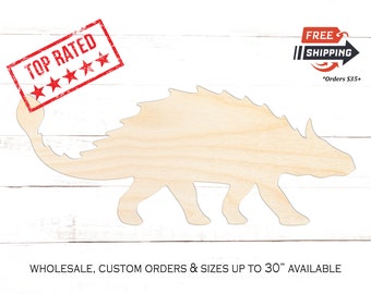 Ankylosaurus Dinosaur Wood Cutout: Unfinished Crafting Blank