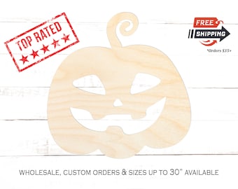 Unfinished Wood Pumpkin Cutout: Fall Halloween Craft Blank