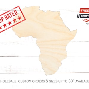 Africa Wood Cutout, Africa Crafting Blanks, Unfinished Wooden Africa Shape, Shape of Africa Home Decor, Africa Continent Wooden Cutout