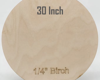 30" Baltic Birch Plywood Rounds: 1/4" Unfinished Wood Circles