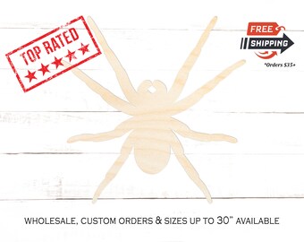 Unfinished Wood Spider Cutout: Halloween Craft Blank, DIY Decor